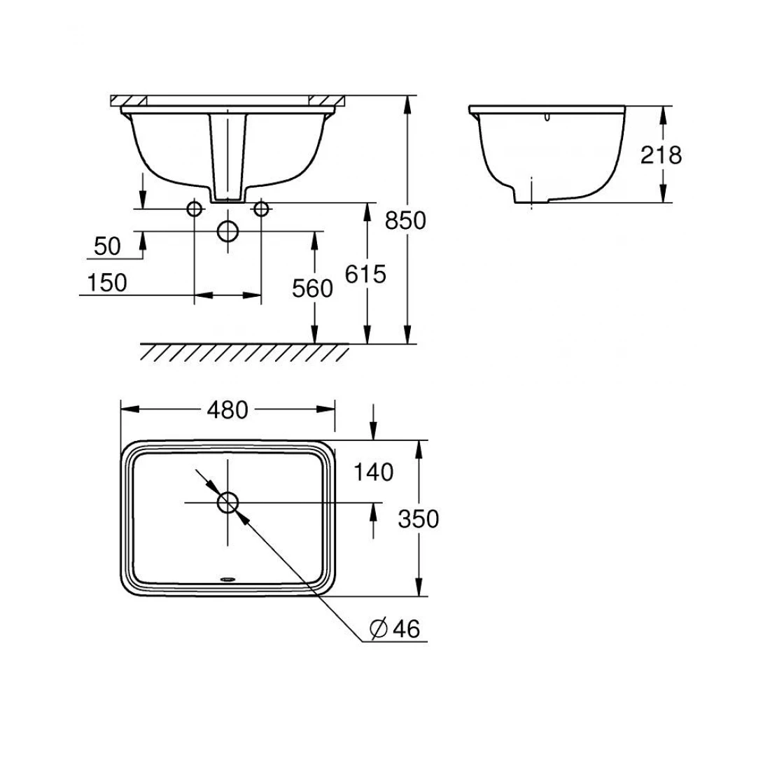 Euro Ceramic UC basin Square 48_CN,VN,TH,ID