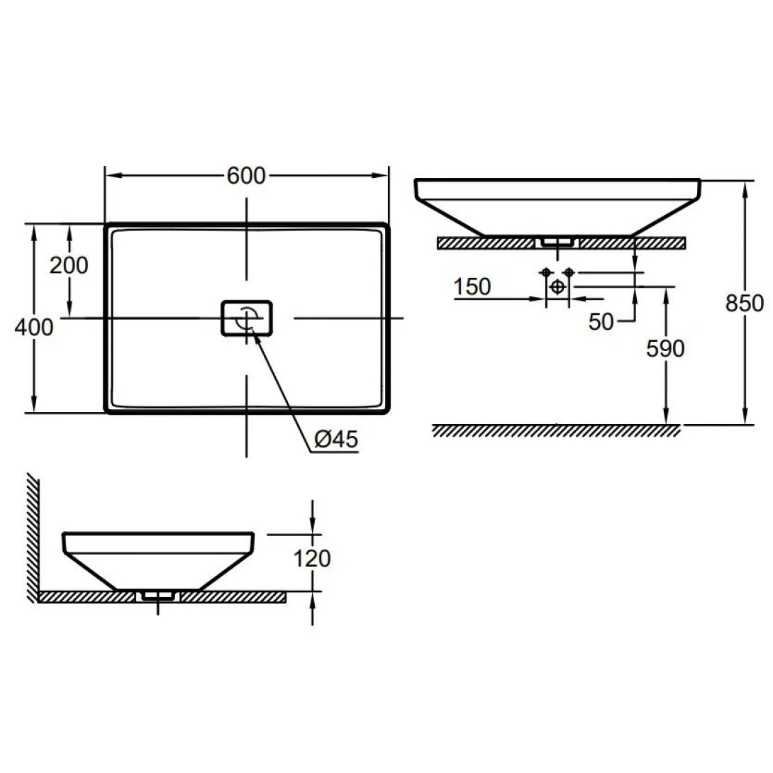 Chậu đặt bàn AIRIO 3995900H