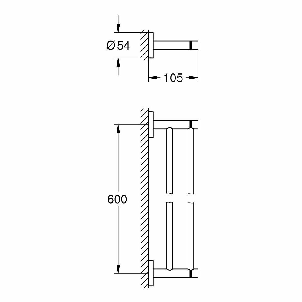 Giá treo khăn đôi  Essentials 40802001