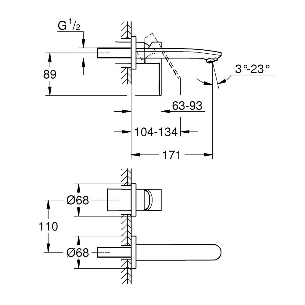 Vòi nóng lạnh treo EurostyleCosmo S-size 19571002