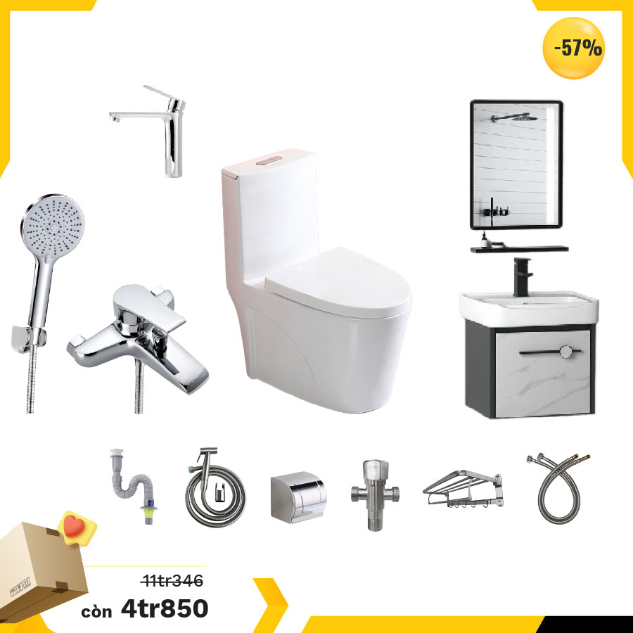 Combo Trọn Bộ Thiết Bị Phòng Tắm 9 Món Tiết Kiệm SP04